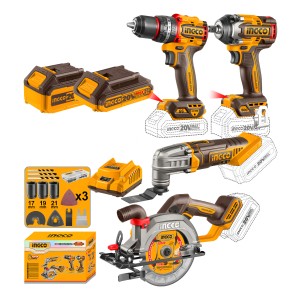 Kit Bateria C/2bat Cargador Accesorios Ingco Cosli241169