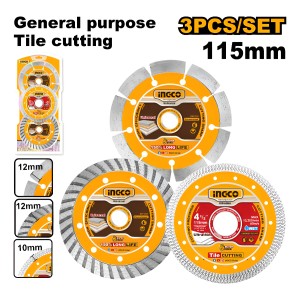 Set X 3 Discos 115mm 4 1/2 Ceramica Multiuso Ingco Dmd063115