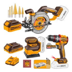 Kit P20s Sierra + Taladro Ato + Lijadora Ingco Cosli241193
