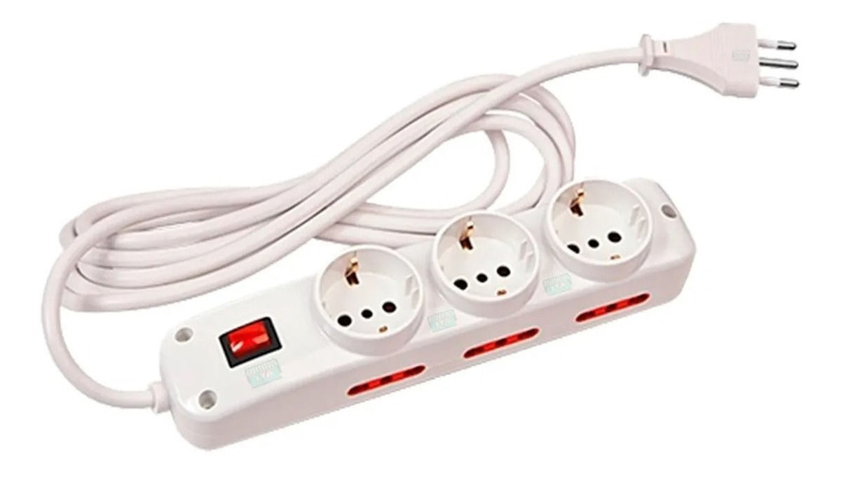 Alargue Zapatilla Conatel 3 Metros 3 Schuko 6 Tres En Línea - Imagen 2