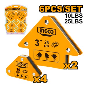 Set 6 Escuadras Magneticas Ingco Amwh6001