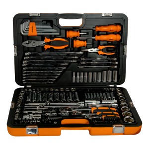 Juego Herramientas Lusqtoff 150pzs Racing Caja Set Tubos Color Naranja