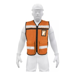 Chaleco Brigadista Reforzado Naranja Cint/refl 5bols Truper