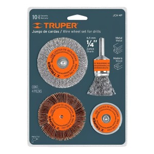 Kit 4 Cepillos Para Taladro Lijar, Pulir Limpiar Truper Lnf