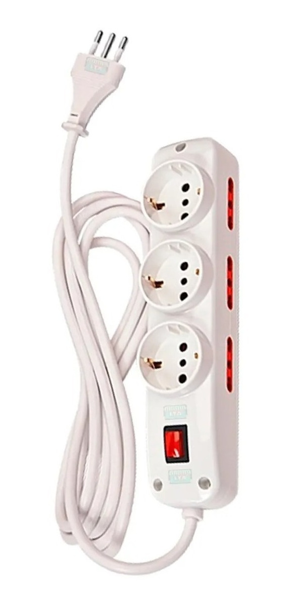 Alargue Zapatilla Conatel 3 Metros 3 Schuko 6 Tres En Línea