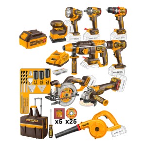 Kit Combo Industrial 9 Herramientas Cosli250381 Ingco