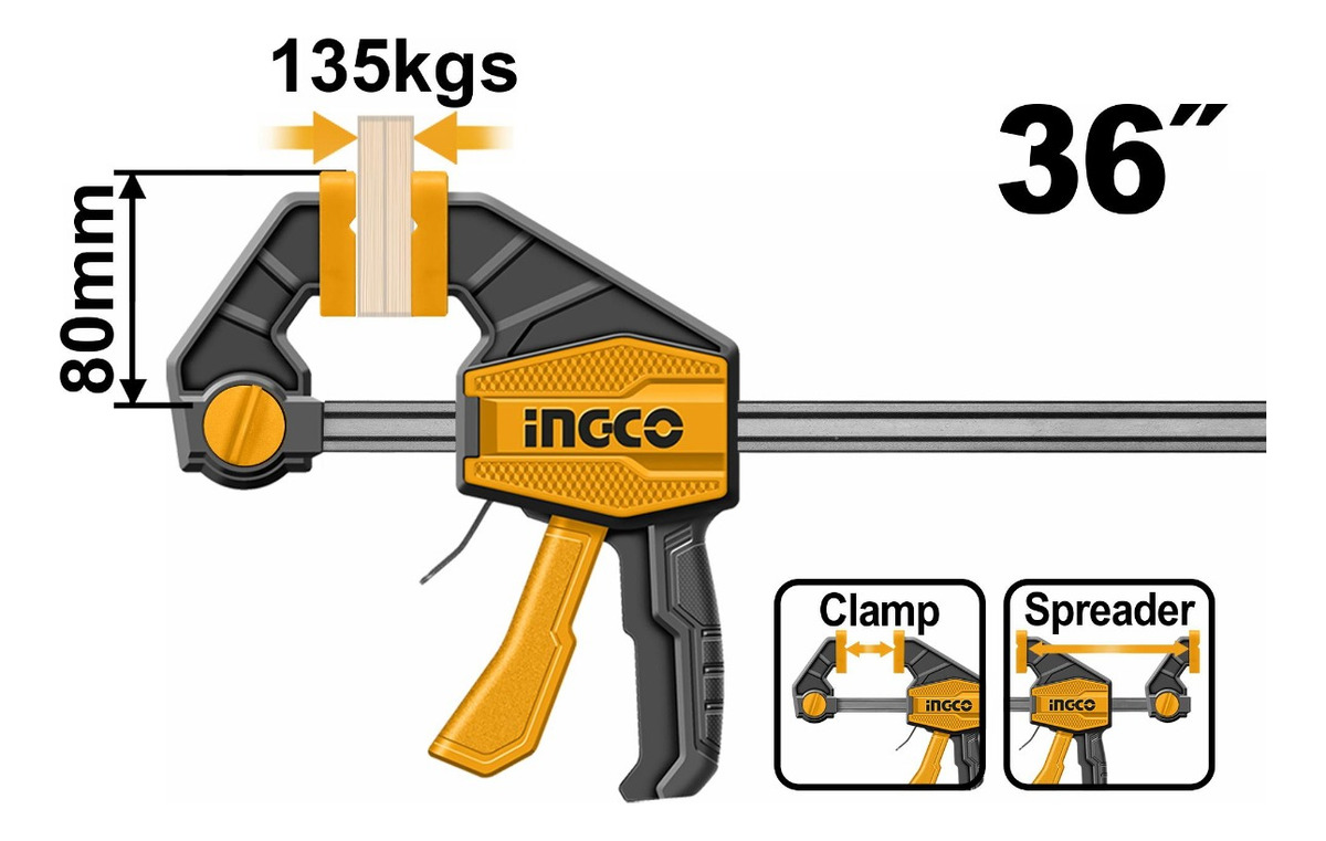 Prensa Rápida Ruda 36 135kg Ingco Hqbc36803 Lnf