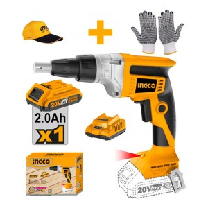 Atornillador Ingco Para Yeso 20v + Bateria 2.0ah Cdsli204200
