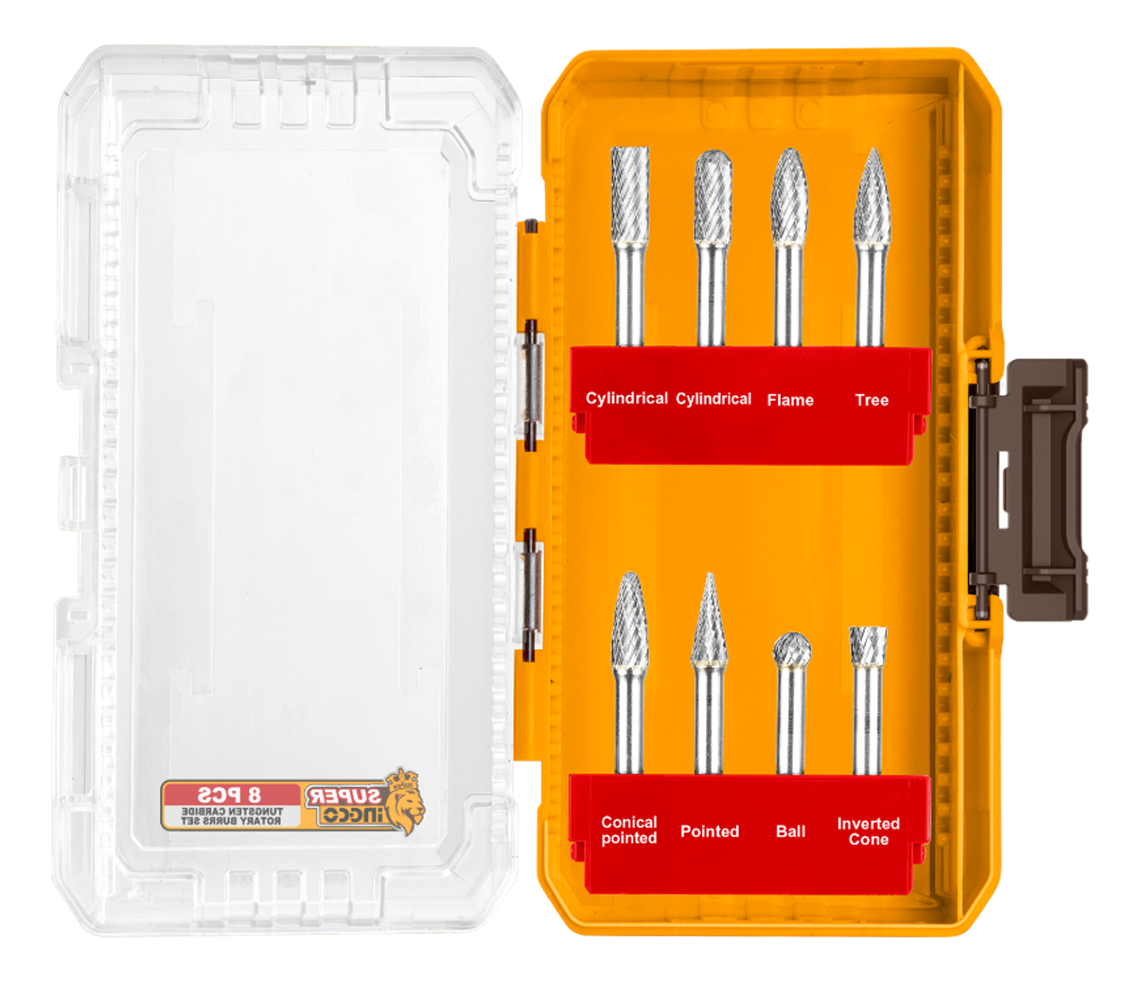 8 Fresas Rotativas Carburo Tungsteno 6mm Ingco Akdl10801