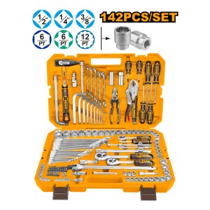 Kit Set De 142 Herramientas Combinadas Ingco Hkthp21421 Lnf