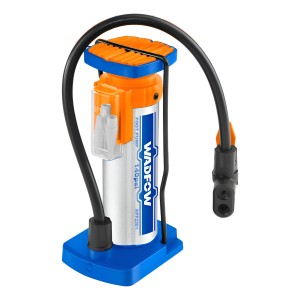 Inflador De Pie Manual 140 Psi Moto Bicicleta Llanta Wadfow Color Azul