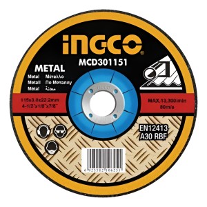 Disco Amoladora Abrasivo Desbaste 4 1/2'' 115m X6mm Ingco