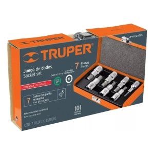 Juego Dados Punta Hexagonal Truper - ( 1/4 -9/16 ) 1/2 - Lnf