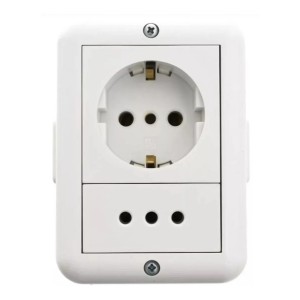 Caja Exterior Reggio Molveno Schuko Y Toma Blanco