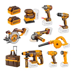 Kit Combo X9 Herram. 20v + Valija +2 Baterias Ingco Ckli2098