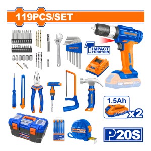 Set 119 Pcs Taladro Con Percutor Wadfow Wdt1b119 - L N F