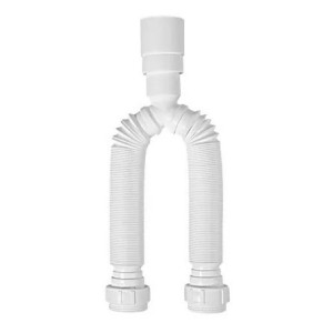Sifón Corrugado Doble Pvc Blanco Para Piletas