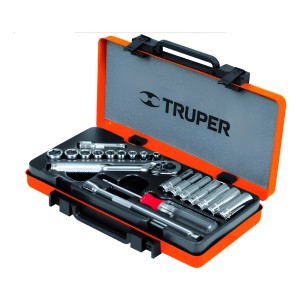 Juego 21 Piezas Y 16 Dados + Acc (4-12mm) 1/4 Truper - L N F