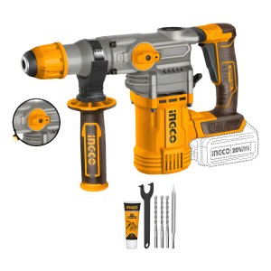 Rotomartillo A Bateria 20v 28mm Ingco Crhli20288 S/bat S/carg Amarillo