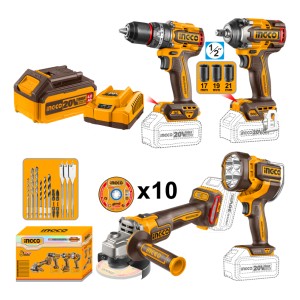 Kit 20v Brushless Motor C/bat/carg + Acc Ingco Cosli241292