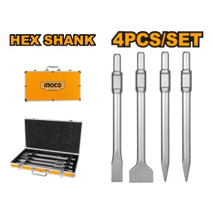 Set X4 Puntas Cincel Hexagona Ldemoledor Ingco Dbc0304375