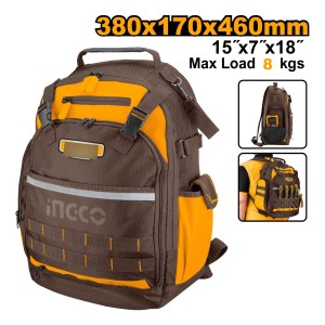Mochila Para Herramientas Reforzada Ingco Hbp01028 Color Marrón