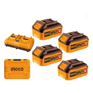 S 4 Baterias 5ah + Cargador Doble + Valija Ingco Fbcli20245