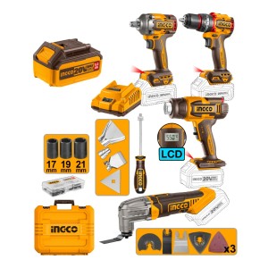Kit Llave Impacto + Taladro + Multifuncion Ingco Cosli240969