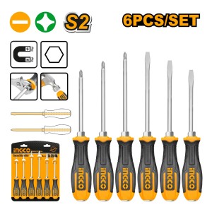 Juego X 6 Destornilladores S2 Imantado Ingco Hsgt680608 L N