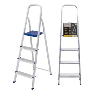 Escalera Aluminio 5 Escalones Mor Plegable