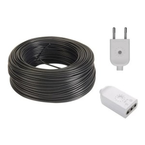 Cable Bajo Goma 2x2 Mm Negro 20 Mts + Fichas Alargue
