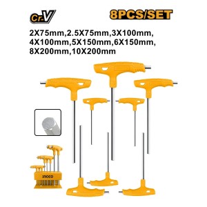 Set X 8 Llave Allen Hex Con Mango Ingco Hhkt80818 - Lnf