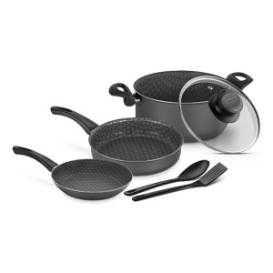 Batería De Cocina Negra 6 Piezas Milan - L N F