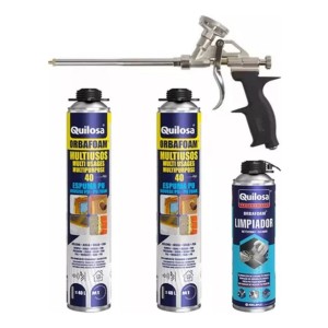 Pack 2 Espuma De Poliuretano Expandido + Pistola + Limpiador