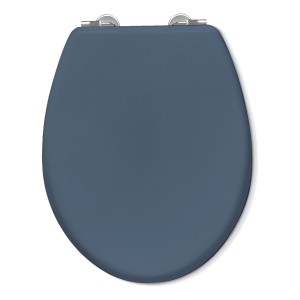 Tapa Inodoro Water Madera Laqueada Azul Asiento Baño L N F