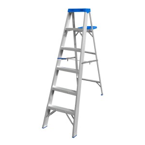 Escalera Pintor 6 Esc 150kg Cn Bandeja Simple Aluminio Wadfo Inox