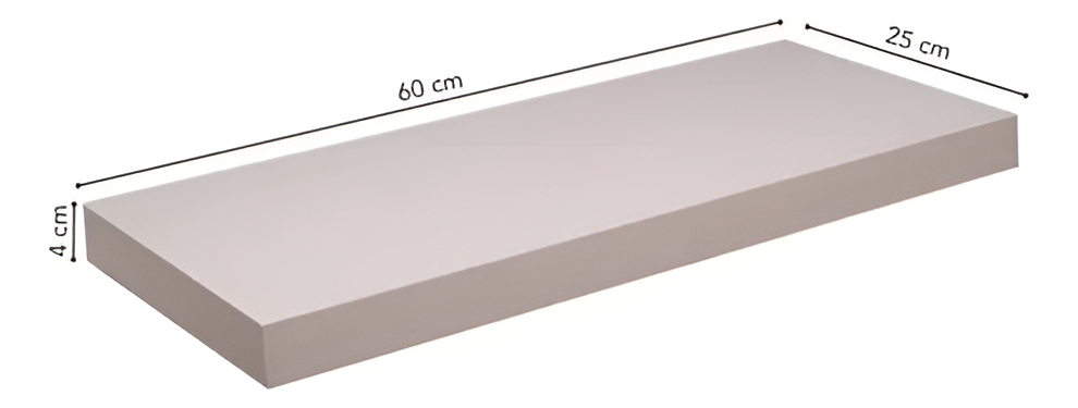 Estante Flotante Con Mensulas 60 Cm X 25 Cm X 4 Cm