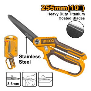 Tijera 10 Uso Rudo Mango Goma Hoja Larga Ingco Hscrs832558