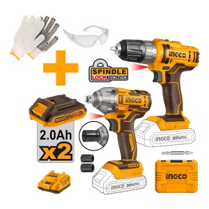 Kit Llave Impacto Atornillador Bateria Ingco Cosli230702 Obs