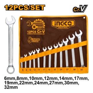 Juego De 12 Llaves Combinadas 6-32mm Hkspa1143 Ingco