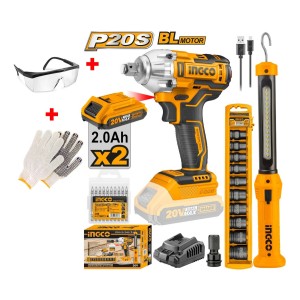 Kit Llave Impacto 20v Linterna + Obsequio Cosli23011 Ingco