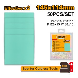 Set X 50 Lijas 145x114mm Ingco Para Pared/vidrio Akfs145115