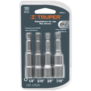 Jgo.4pzas Dest-dado Hex-mag(1/4a7/16) Truper