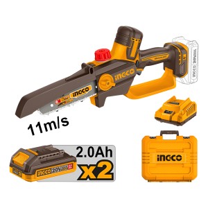 Motosierra 20v 6pLG Accesorios + Valija Ingco Cgsli20662