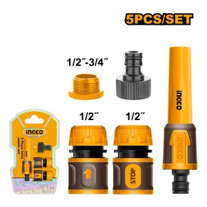 Juego Acoples Y Punteros Para Manguera 1/2 Ingco Hhcs05122