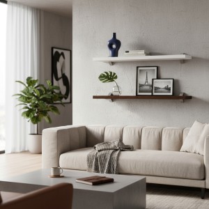Estante Rectangular Madera Prat-k 60 X 20 Cms C/soporte