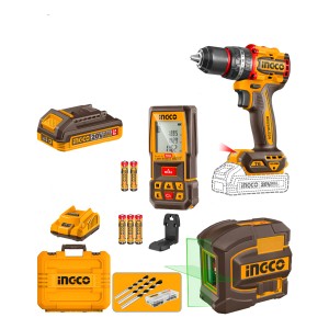 Kit Herramientas A Bateria + Laser Ingco Cosli250511 - L N F