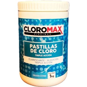 Pastilla Cloro Para Piscina Triple Acción 1k 5x200 Cloromax