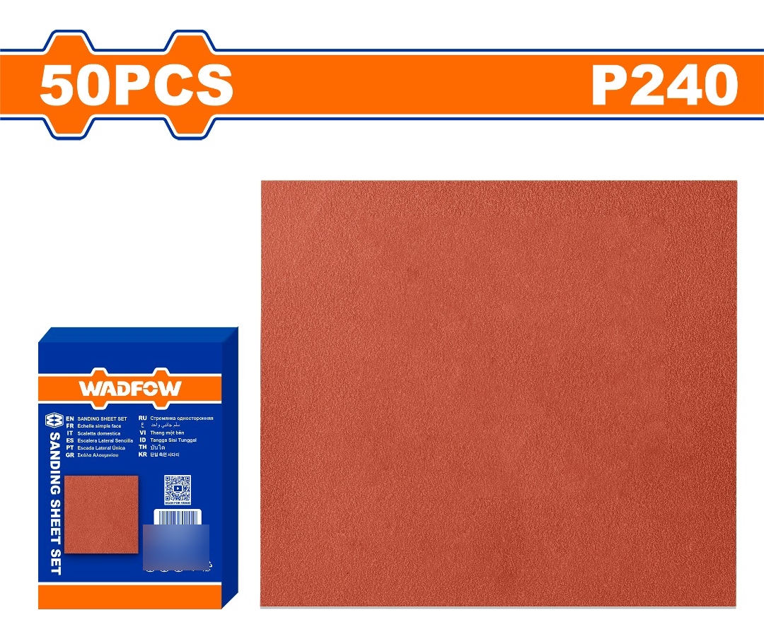 Lijas Papel Madera Grano 240 Wadfow Wsm2506 1 Unid.