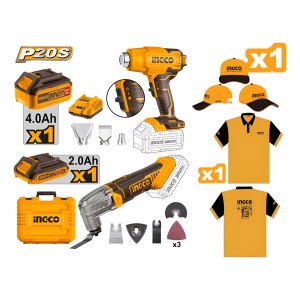 Kit 20v Pistola Calor + Multifunción Ingco Cosli230703 - L N